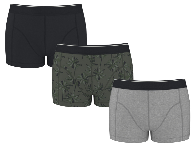 Esmara MEN Pánské boxerky, 3 kusy (černá/zelená/šedá, 6/L)