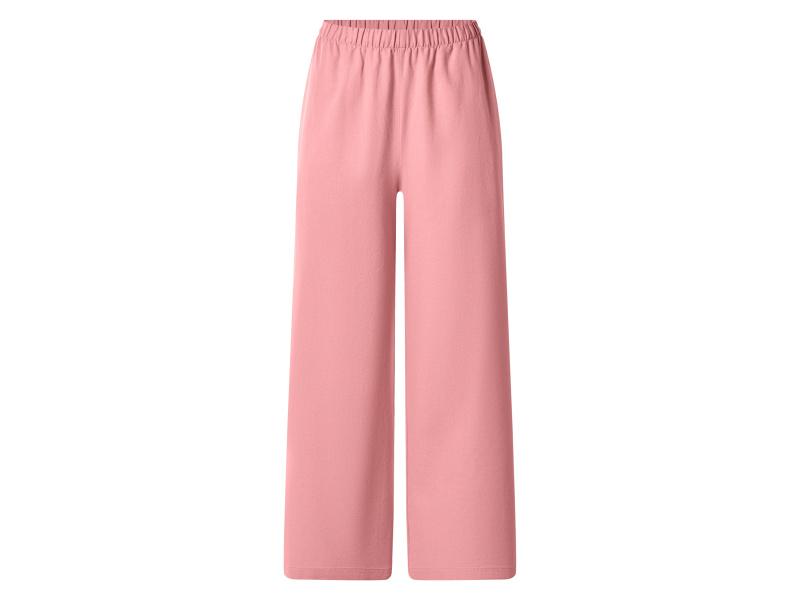 Esmara® Dámské kalhoty s podílem lnu "Wide Leg" (světle růžová, Xs(32/34))