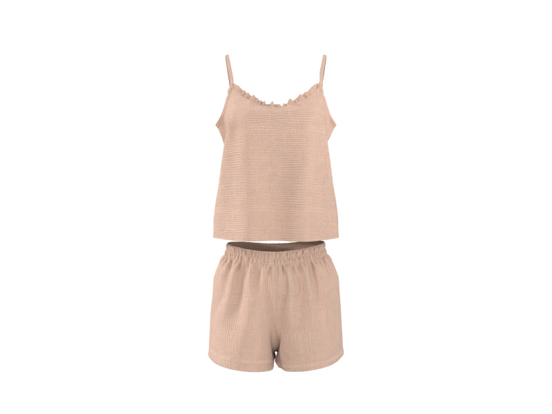 Esmara® Dámské mušelínové pyžamo (meruňková, XL (48-50))