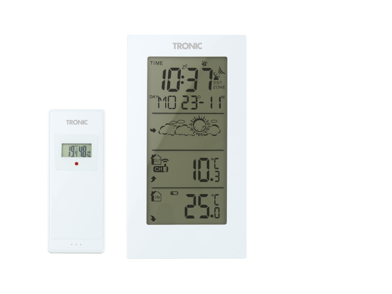 Tronic® Bezdrátová meteostanice s venkovním senzorem (bílá)