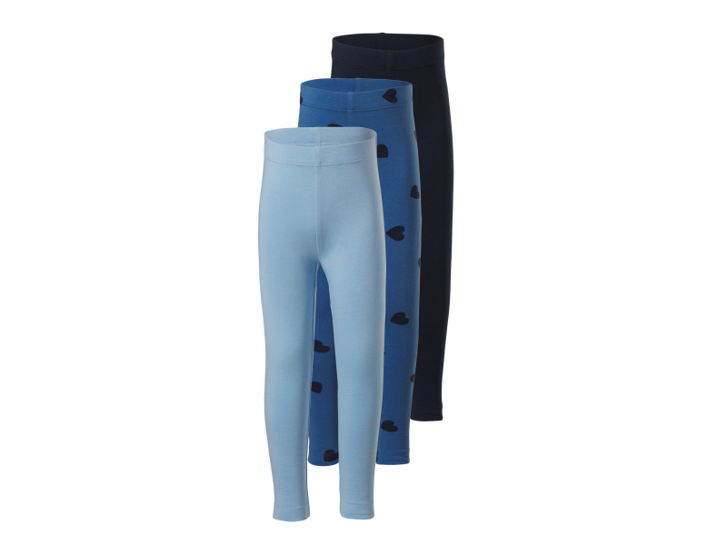 Lupilu® Dívčí legíny, 3 ks (modrá / navy modrá, 110/116)