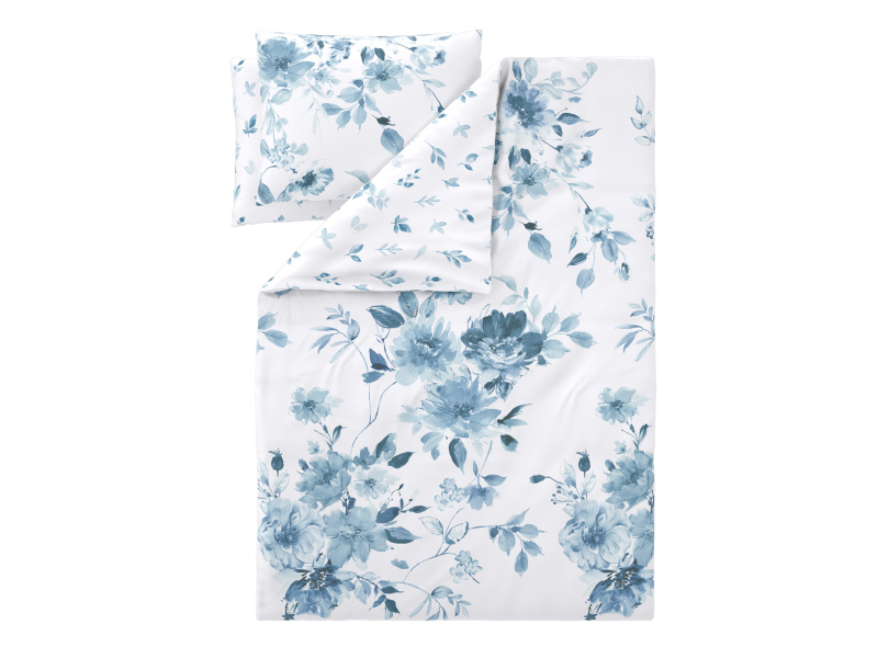 Livarno® Ložní povlečení Renforcé, 240 x 220 cm, 70 x 90 cm (bílá/modrá)
