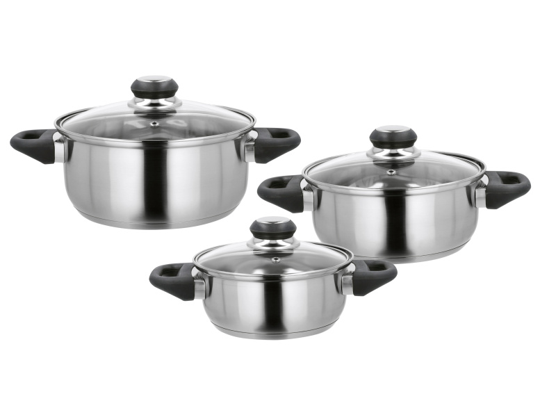Silvercrest® Sada hrnců z nerezové oceli, 6dílná