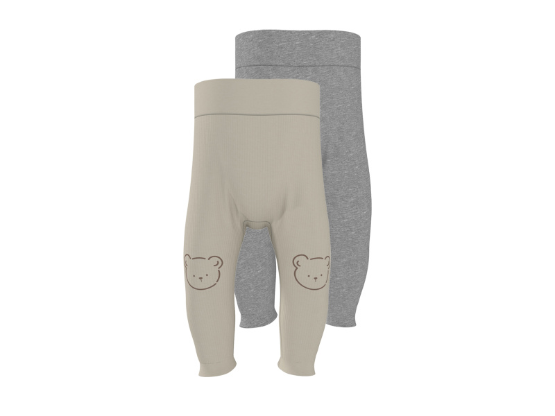Lupilu® Dětské kalhoty "Jogger" s BIO bavlnou, 2 kusy (béžová/šedá, 86/92)
