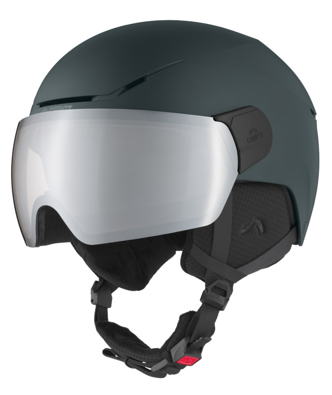 Crivit Dámská / Pánská lyžařská a snowboardová helma s fotochromatickým zorníkem (M/L, tmavě šedá)