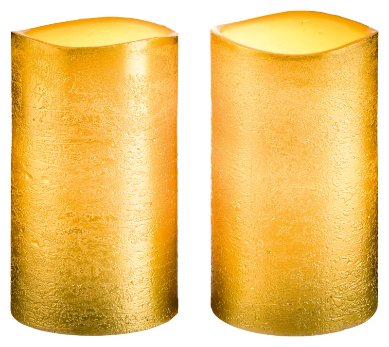 Livarno® LED svíčka z přírodního vosku, 2 ks / 4 ks (2 kusy, zlatá)