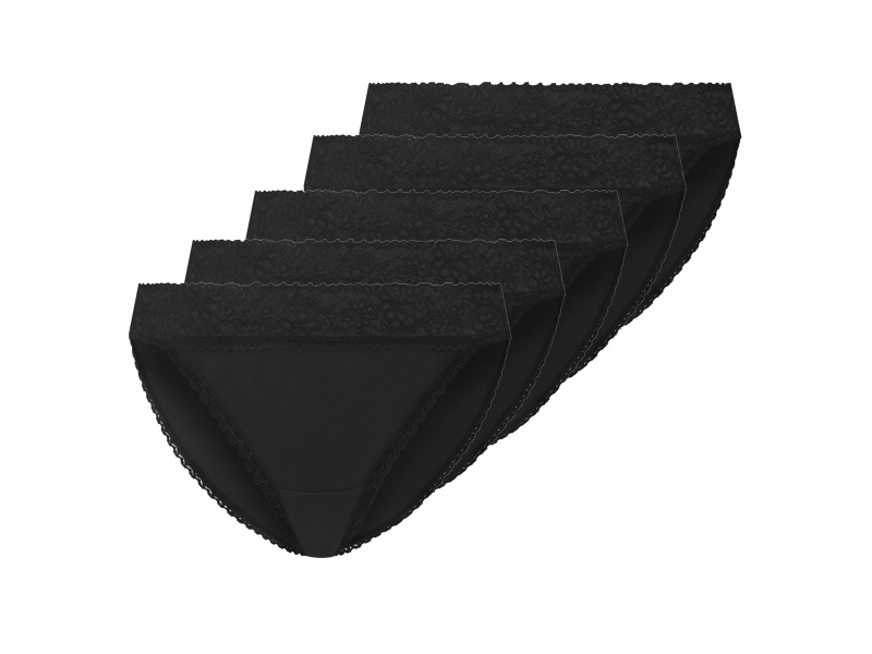 Esmara® Dámské kalhotky s krajkou, 5 kusů (černá, S(36/38))