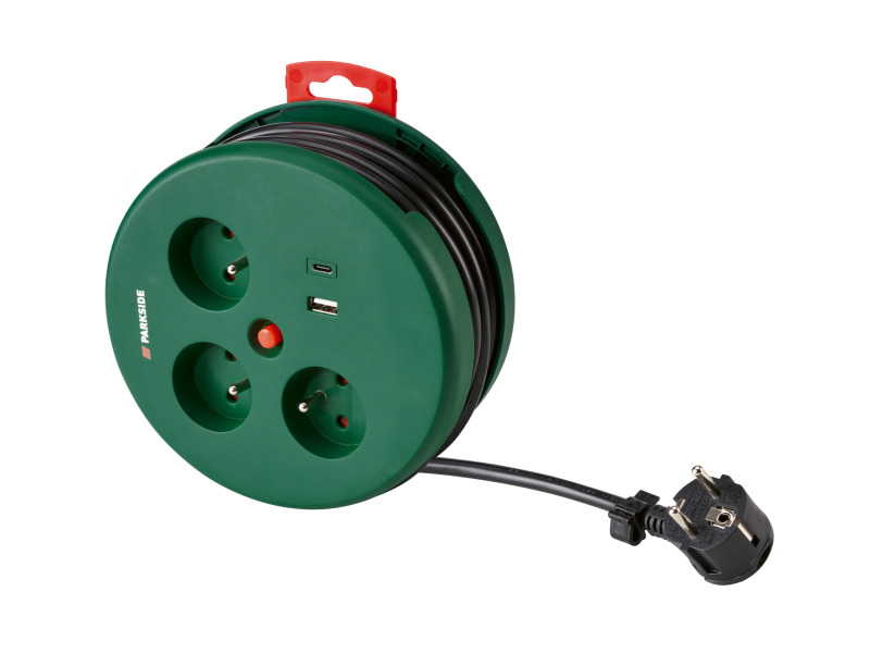 Parkside® Zásuvková kostka / mini kabelový buben (kabelový buben 3 m)