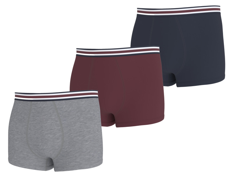 Esmara MEN Pánské boxerky, 3 kusy (navy modrá / červená / šedá, 8/Xxl)