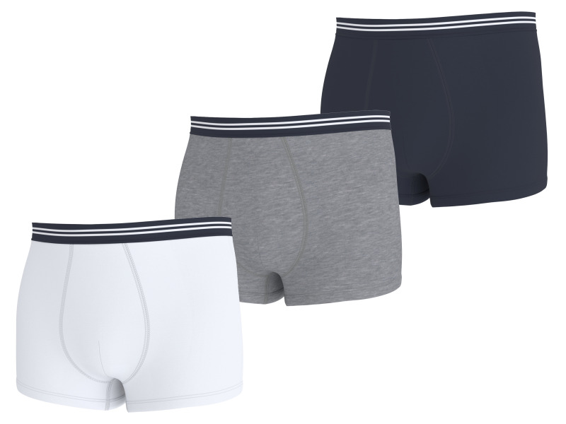 Esmara MEN Pánské boxerky, 3 kusy (navy modrá / bílá / šedá, 7/Xl)