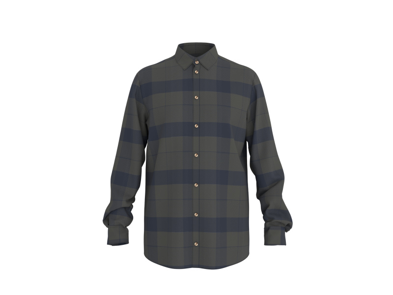 Esmara MEN Pánská volnočasová flanelová košile (kostka / olivová / navy modrá, S (37/38))