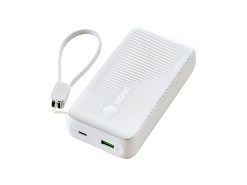 Tronic® Powerbanka 20 000 mAh, Usb-C kabel (bílá)