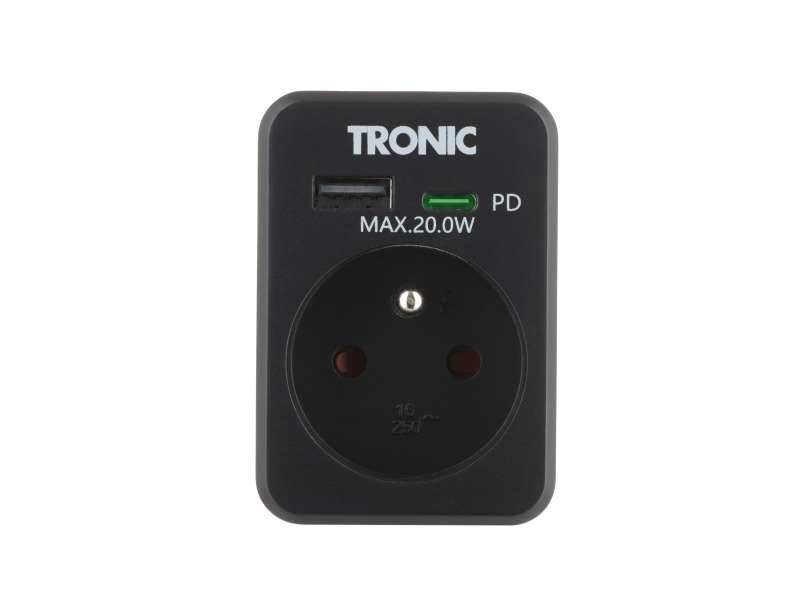 Tronic® USB adaptér A + C (černá)