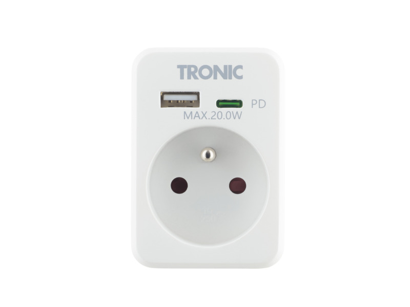 Tronic® USB adaptér A + C (bílá)