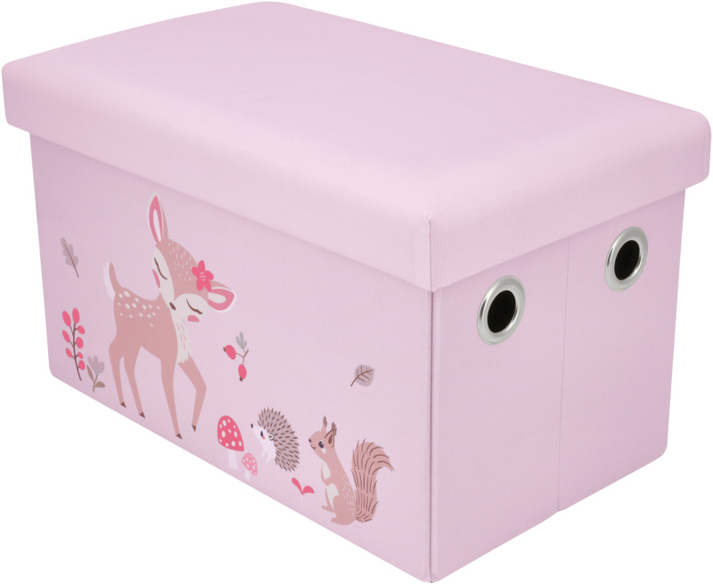 Lupilu® Lavice s úložným prostorem, 30 x 50 x 30 cm (světle růžová)