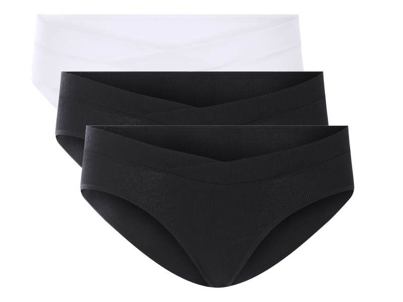 Esmara® Dámské kalhotky s BIO bavlnou, 3 kusy (černá/bílá, XL (48/50))