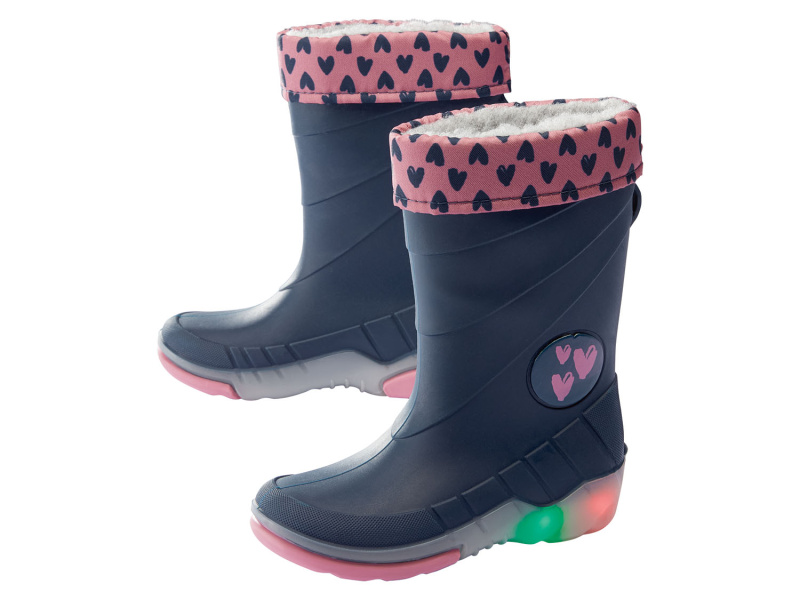lupilu® Dívčí svíticí holínky s podšívkou (24/25, navy modrá)