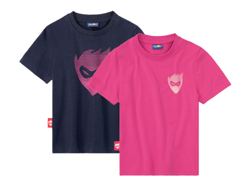 lupilu® Dívčí funkční triko, 2 kusy (98/104, růžová/námořnická modrá)