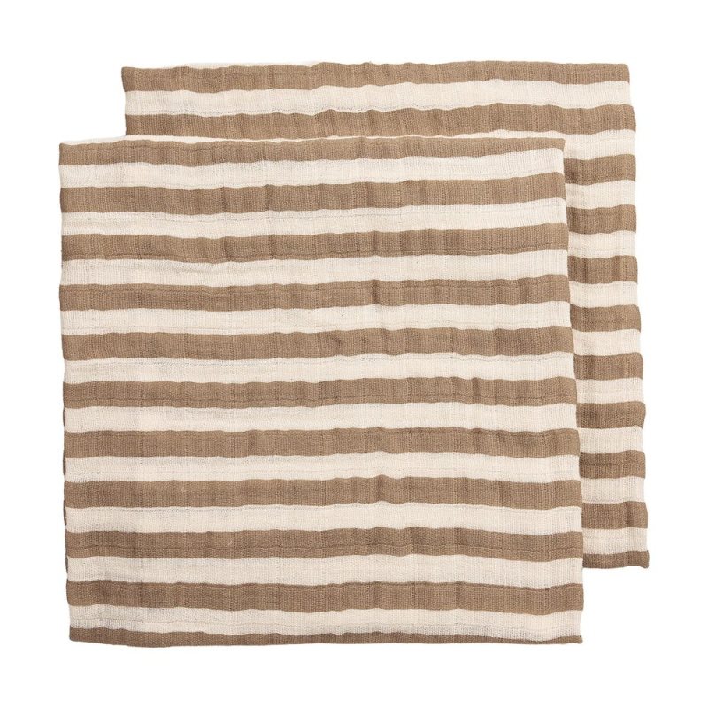 Meyco Mušelínové pleny Fat Stripe 120x120 cm 2-balení - Taupe