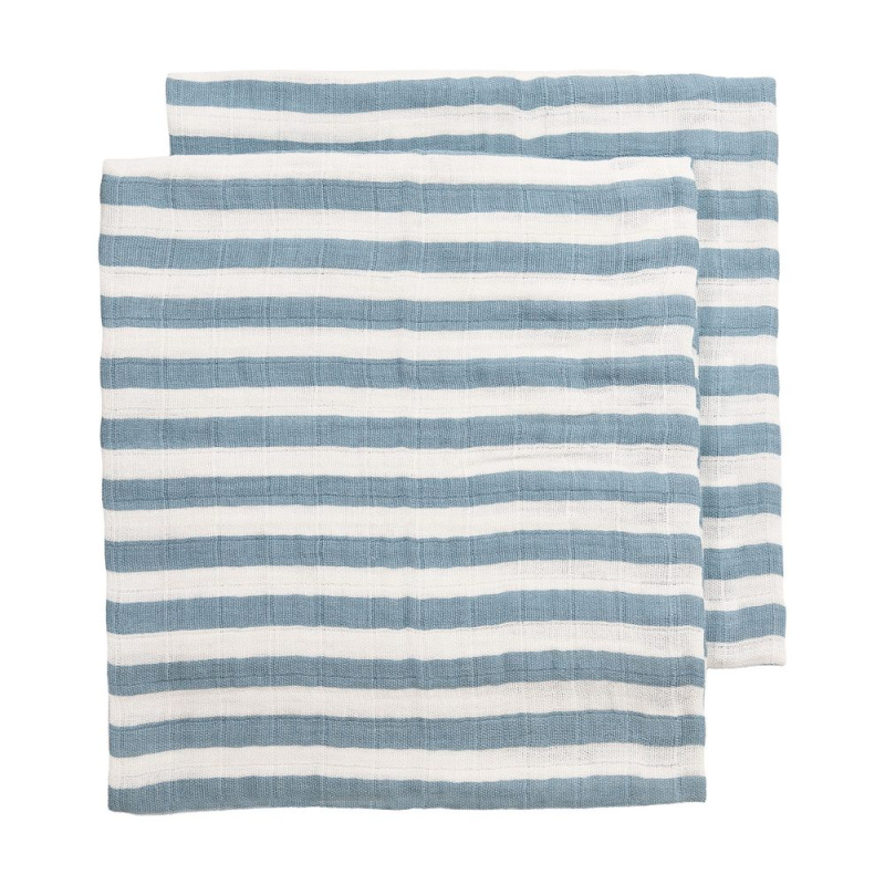 Meyco Mušelínové pleny Fat Stripe 70x70 cm 2-balení - Jeans Blue
