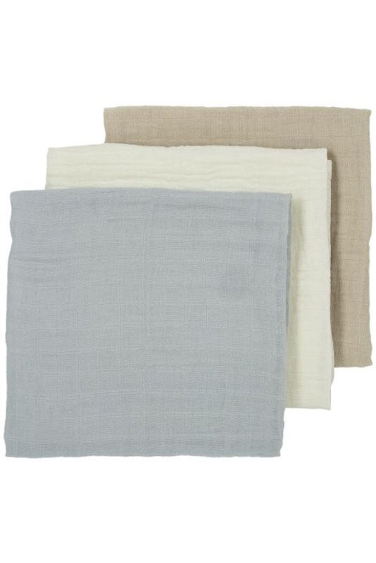 Meyco Mušelínové pleny 3-balení - Offwhite/light grey/sand