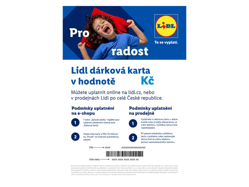 Lidl Dárková karta 250 Kč (Pdf)