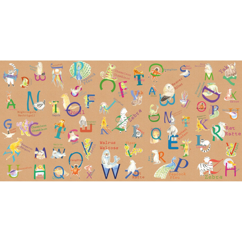 Komar Vliesová fototapeta Animals A-Z 500 x 250 cm