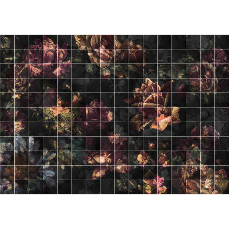 Komar Vliesová fototapeta Tiles Flowers 400 x 280 cm