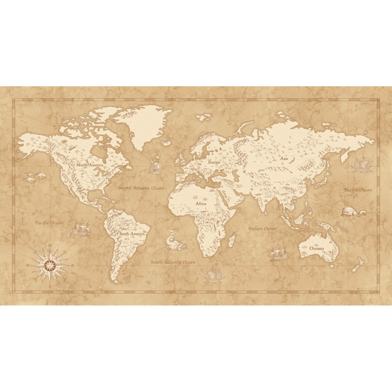 Komar Vliesová fototapeta Vintage World Map 500 x 280 cm