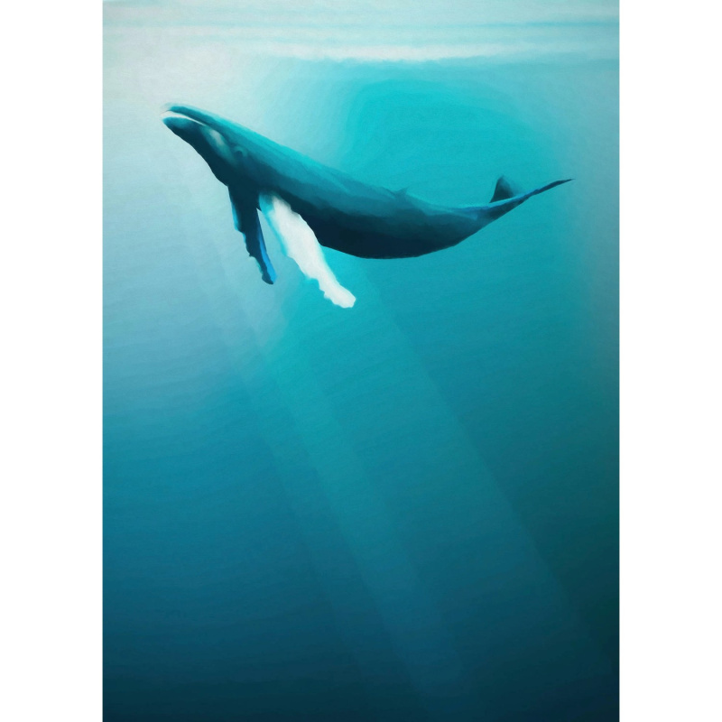 Komar Vliesová fototapeta Artsy Humpback Whale 200 x 250 cm