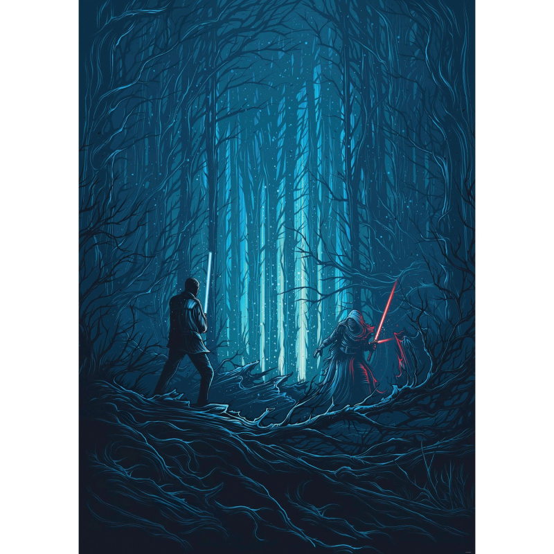 Komar Vliesová fototapeta Star Wars Wood Fight 200 x 280 cm