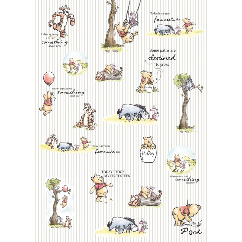 Komar Vliesová fototapeta Medvídek Pú - Stripes 200 x 280 cm