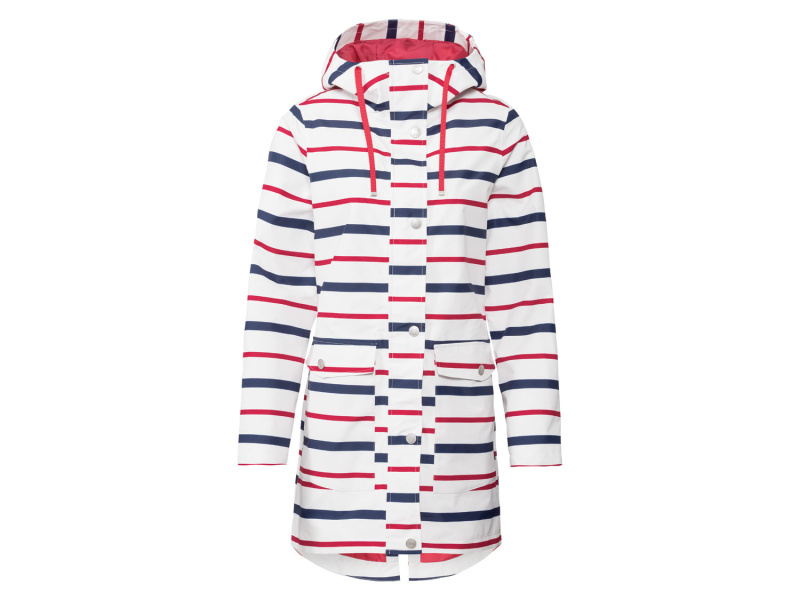 esmara® Dámský nepromokavý kabát (34, bílá / bobule / navy modrá)