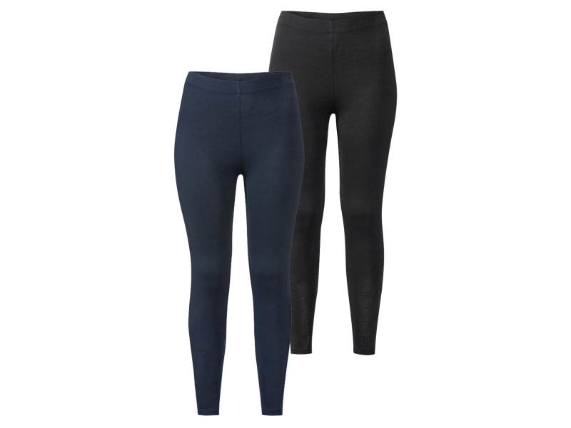 esmara® Dámské legíny, 2 kusy (XS (32/34), černá / námořnická modrá)