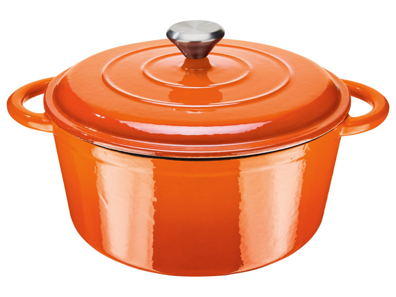 Ernesto® Litinový hrnec, Ø 25 cm (oranžová)