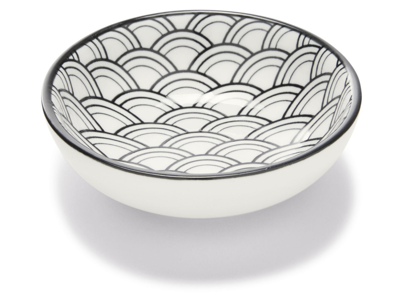 Ernesto® Sada misek, 2dílná / Sada misek na dipy, 6dílná / Sada porcelánových lžiček, 6dílná (sada misek na dipy/černá/bílá)