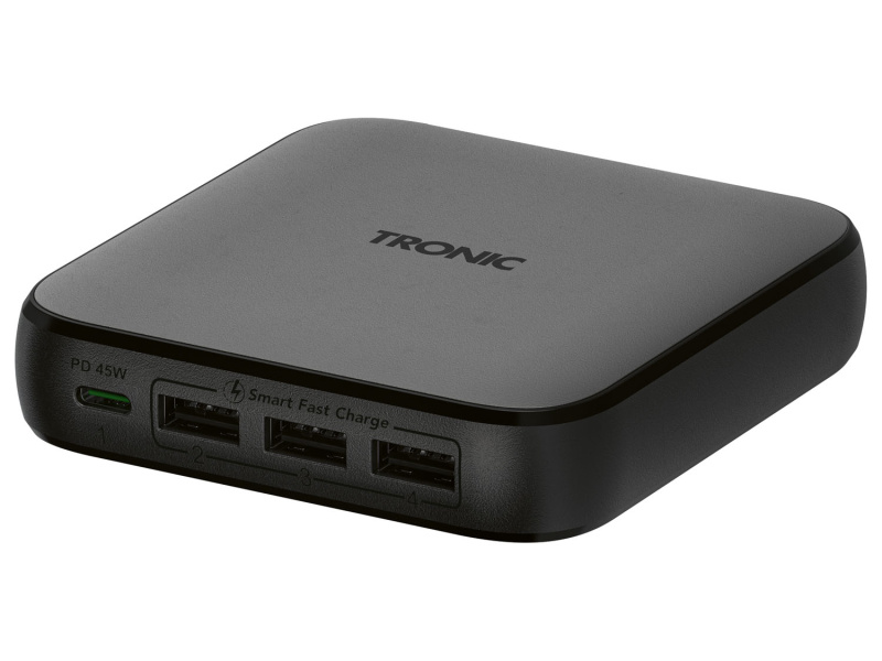 Tronic® USB multi power nabíječka 65 W, Usb-C PD, 3xUSB-A, GaN