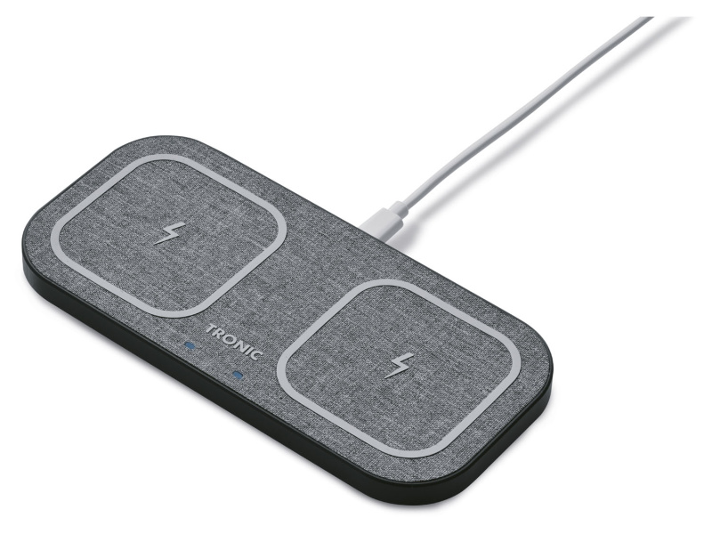 Tronic® Duální bezdrátová rychlonabíječka Qi® s adaptérem 30 W, Power Delivery, kovový rámeček (bílá)