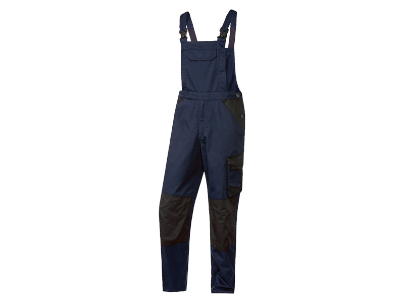 Parkside® Pánské zateplené pracovní kalhoty s laclem (tmavě modrá / černá, 48)