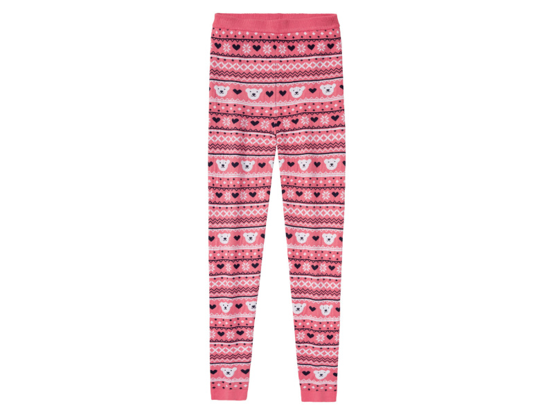 pepperts!® Dívčí vánoční pletené legíny (134/140, růžová)