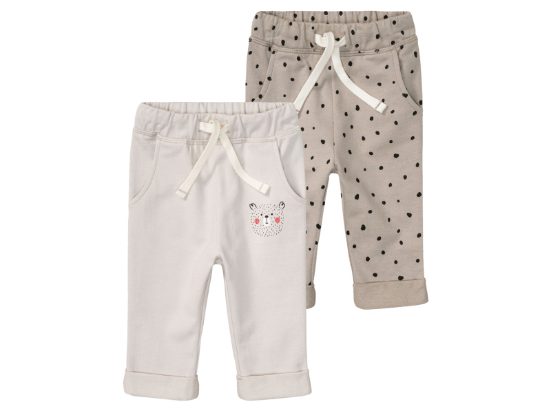 lupilu® Chlapecké kalhoty „Jogger" s BIO bavlnou, 2 kusy (hnědá, 50/56)