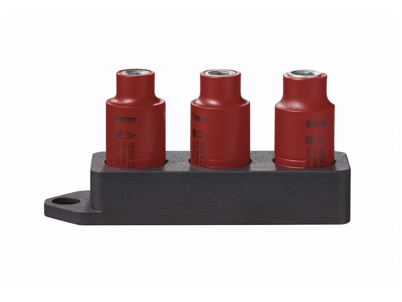 Parkside® Sada bitů 1000 V / Sada nástrčných klíčů 1000 V / Ráčna 3/8″ 1000 V (sada nástrčných klíčů 10 mm 3/8“ )