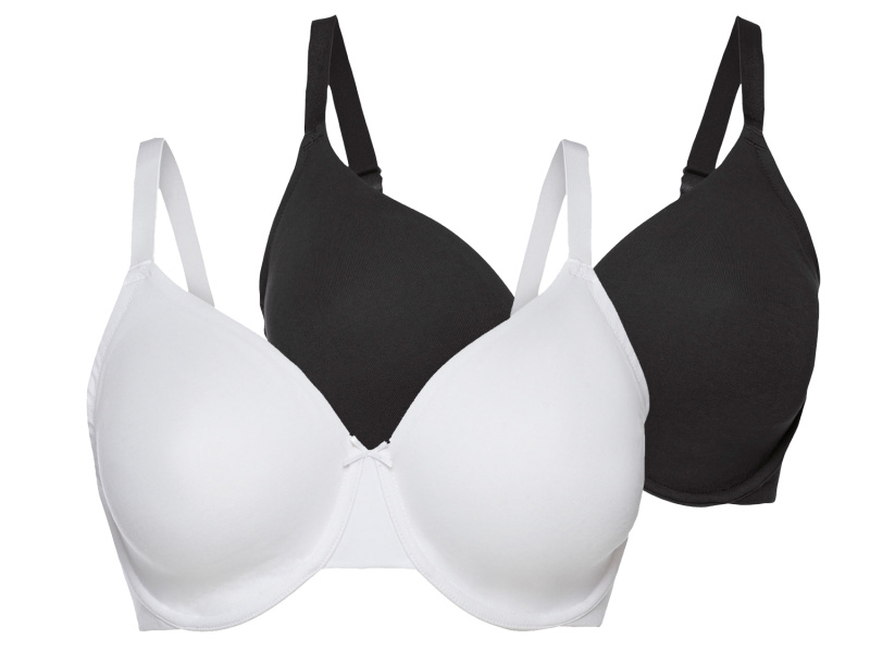 esmara® Dámská podprsenka Xxl, 2 kusy (90E, černá/bílá)