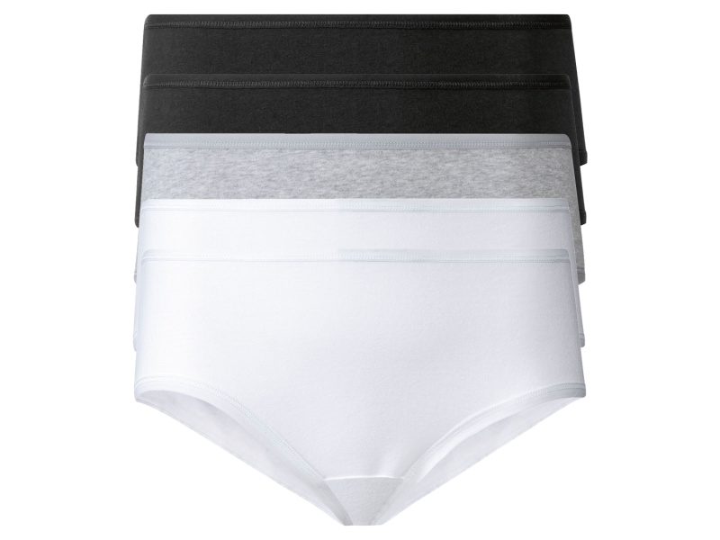 esmara® Dámské kalhotky, 5 kusů (Xs(32/34), černá/šedá/bílá)
