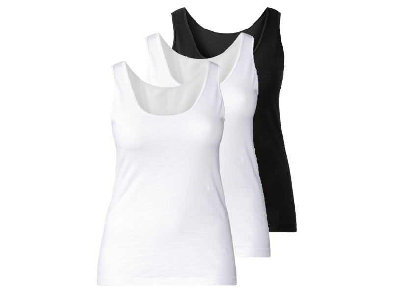 esmara® Dámské tílko Xxl, 3 kusy (3Xl(56/58), černá/bílá)