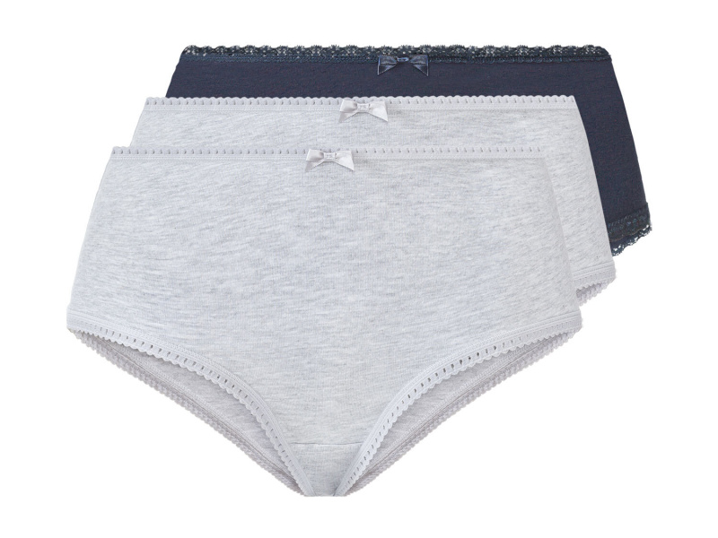 esmara® Dámské kalhotky, 3 kusy (XS (32/34), navy modrá / šedá)