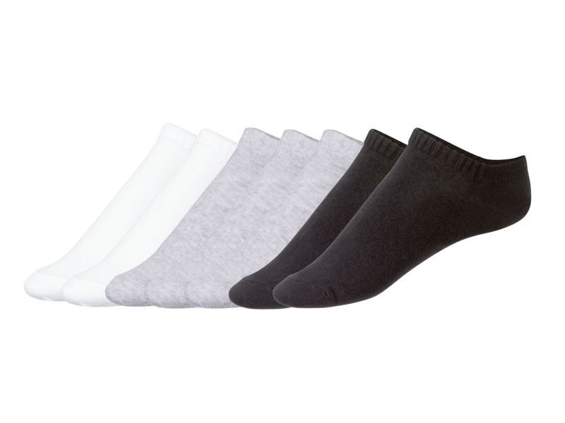 esmara® Dámské nízké ponožky Bio, 7 párů (bílá/šedá/černá, 35-38)