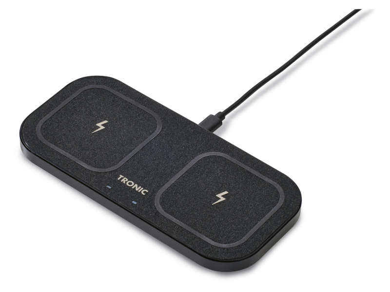 Tronic® Duální rychlonabíječka Qi® s adaptérem 30 W, Power Delivery, kovový rámeček (černá)