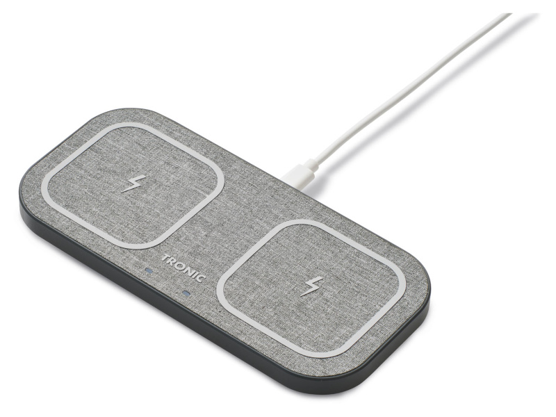 Tronic® Duální rychlonabíječka Qi® s adaptérem 30 W, Power Delivery, kovový rámeček (bílá)