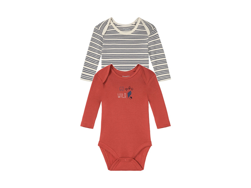 lupilu® Chlapecké body s dlouhými rukávy Bio, 2 kusy (hnědá, 62/68)